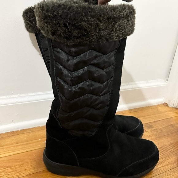 Lands End Sophia Tall Snow Winter Boots Faux Fur Lined Black size 11 - Picture 1 of 9